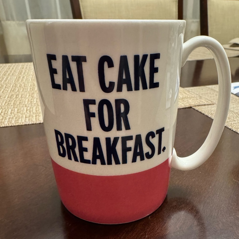 kate spade Pink and White Mug
